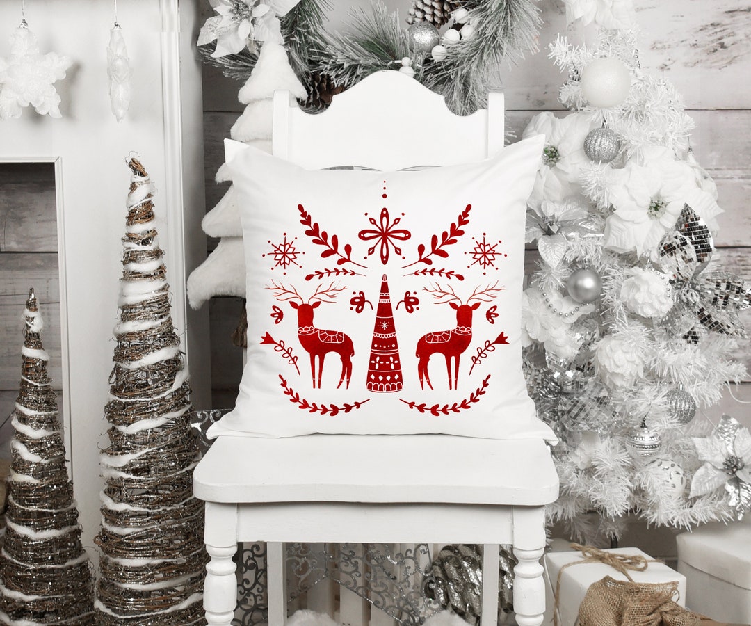 Nordic Christmas Tree Throw Pillow Cover Christmas tree