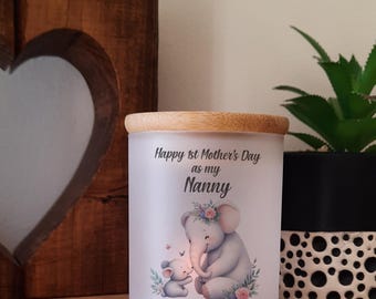 Personalised First Mother's Day Candle Jar, Tealight Holder, Special Mummy, Best Mum, Gift for Mum Mummy Nan Nanna Nanny, Gift for Her,