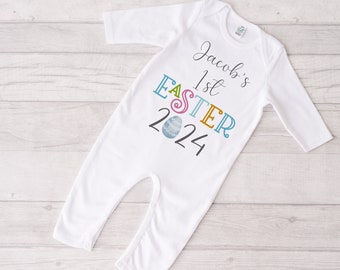 Personalised My 1st Easter Baby Sleepsuit Bodysuit Vest Bib, Baby First Easter Outfit, Baby First Easter Romper Bib