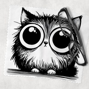 Chiffon de nettoyage pour verres de lunettes, chat chaton, chiffon doux pour lunettes, nettoyant pour verres, cadeau