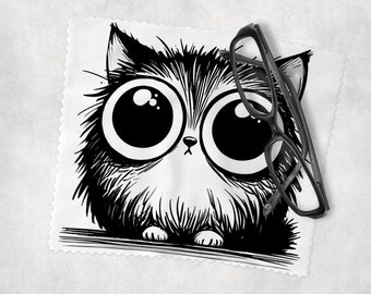 Glasses Lens Cleaning cloth, Cat Kitten, Soft Cloth for Glasses Spectacles, Lens cleaner, Gift