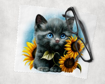 Glasses Lens Cleaning cloth, Watercolour Cat Kitten, Soft Cloth for Glasses Spectacles, Lens cleaner, Gift