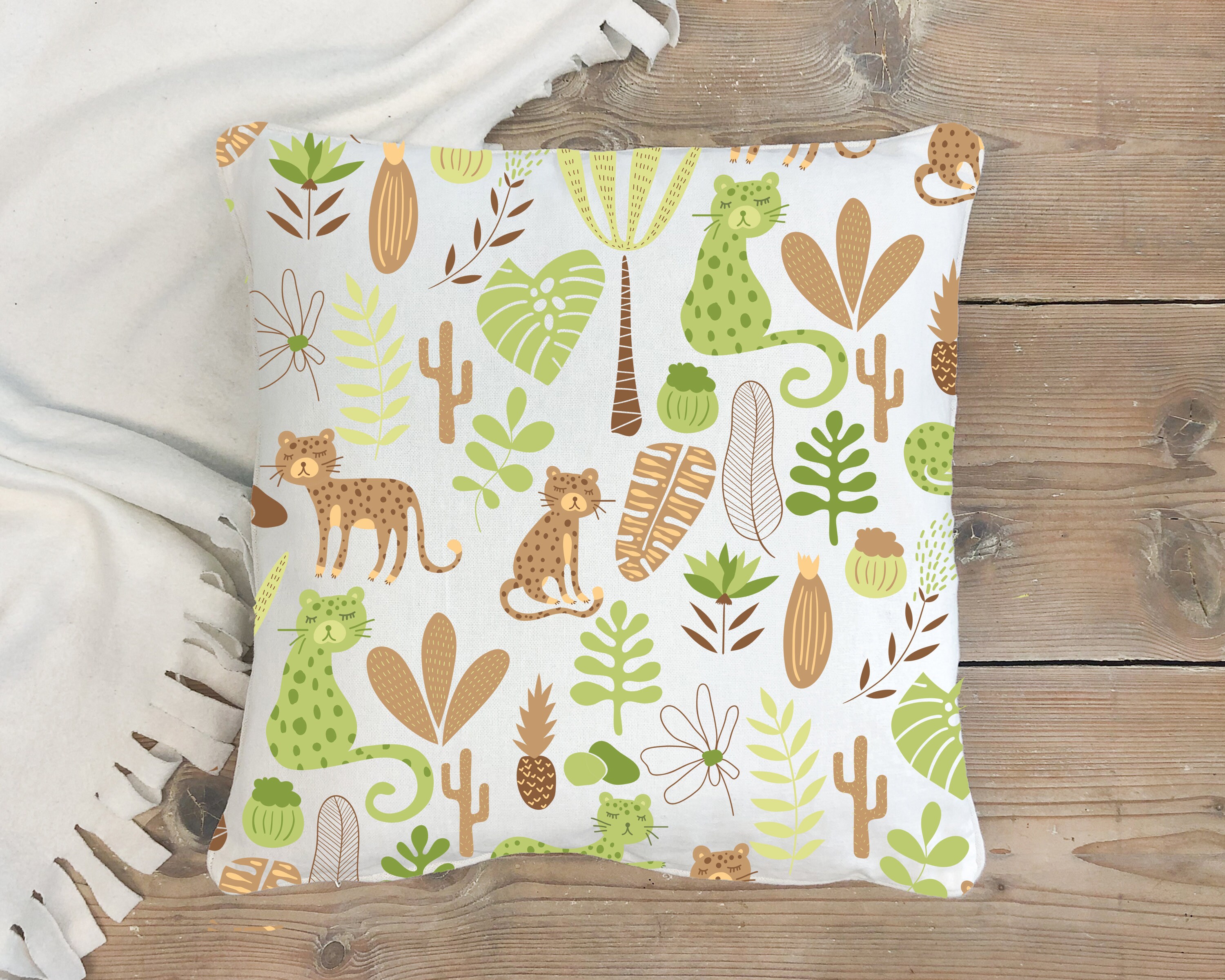 Jungle Animals Nursery Cushion Safari Nursery Cushion Baby Etsy
