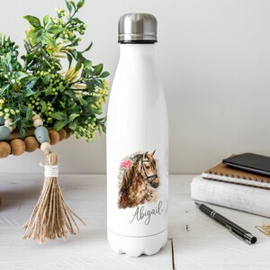 Personalised Horse Water Bottle , Horsey Gift , Horse Riding Gift , Personalised Name ,  Drinks Bottle , Bowling Pin Bottle - Drinks Flask