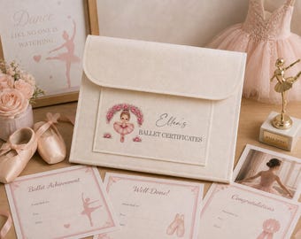 Personalised Ballet Certificate Folder | Dance Awards Keepsake | Children's Ballet Exam Certificate Holder | A4 Dance Folder