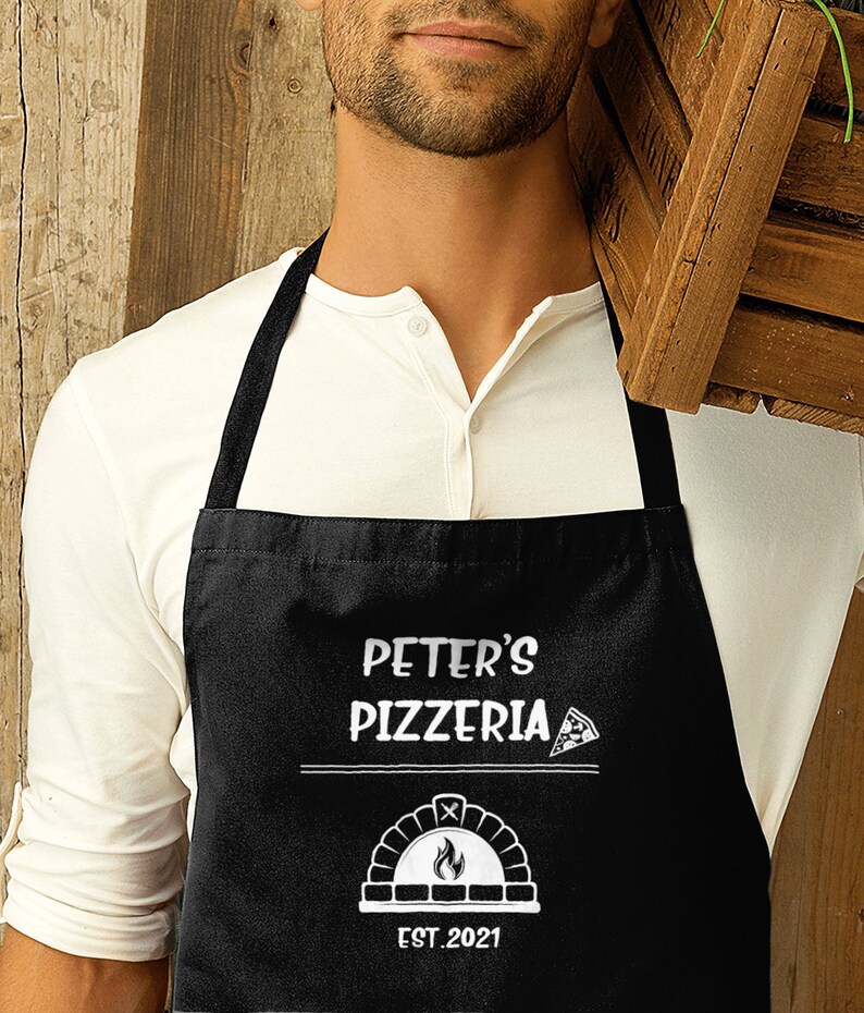 Personalised Pizza Apron Gift, Custom Christmas Gift Cooking Baking Cuisine, Dad, Pizza Oven Gifts, Him, Husband Mens Father's Day Gift image 6