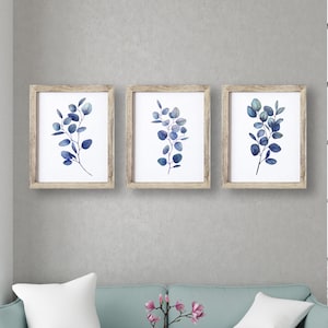 Botanical Print , Eucalyptus Wall Art , Blue Leaf Print , Botanical Art , Eucalyptus Leaf Art , Blue Room Decor - Home Office - Home Decor