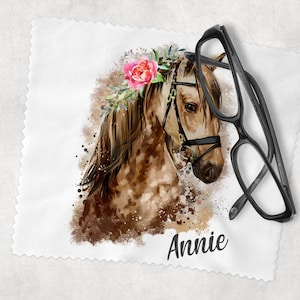 Chiffon de nettoyage personnalisé pour verres de lunettes, Cheval, Chiffon doux pour lunettes, Nettoyant pour verres, Cadeau