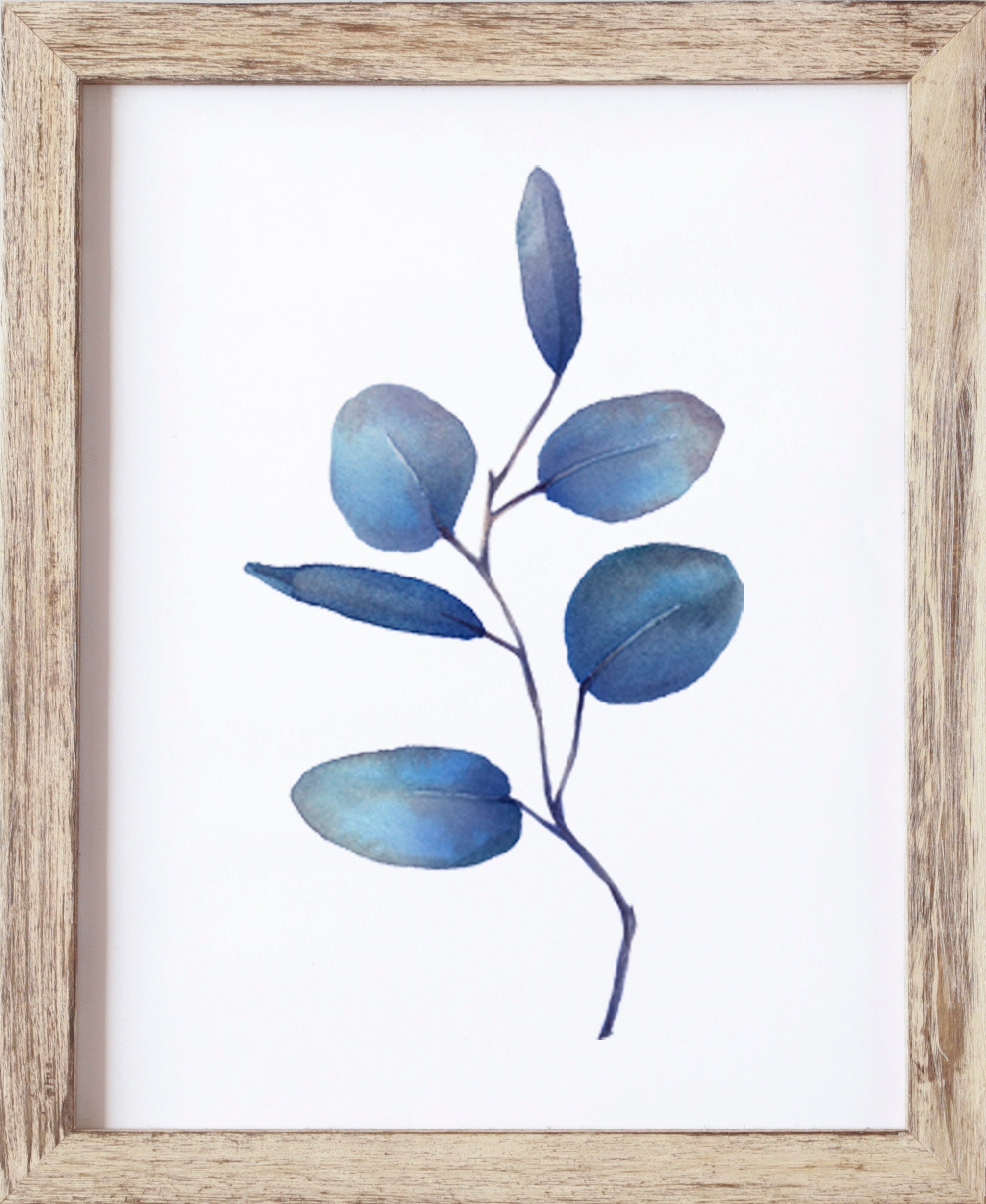 Botanical Print Eucalyptus Wall Art Blue Leaf Print Blue | Etsy