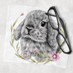 Glasses Lens Cleaning cloth, Bunny Rabbit, Soft Cloth for Glasses Spectacles, Lens cleaner, Gift