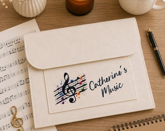 Personalised Sheet Music Folder | Music Book Holder | A4 Music Portfolio | Piano & Instrument Music Folder | Musician Gift | Choir Gift