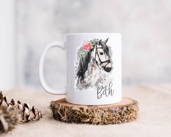 Mug cheval personnalisé, cadeau cheval, cadeau équitation, prénom