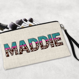 Personalised Make Up Cosmetic Bag Pouch, Gift for Her, Birthday, Mother&#39;s Day, Bridesmaid, Christmas