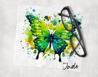 Glasses Lens Cleaning cloth, Personalised Lens Cloth, Butterfly, Soft Cloth for Glasses Spectacles, Lens cleaner, Gift