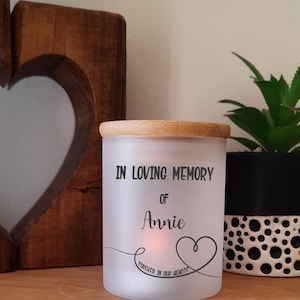 Personalised In Loving Memory Candle Holder, Memorial Candle Tealight Holder Jar, With Sympathy Gift, Memorium, Remembrance Candle
