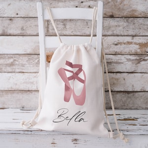 Personalised Ballet Drawstring Bag, Ballet Bag, Ballerina Gift, Dance Gift, Kids Dance Bag, Ballerina Bag image 2