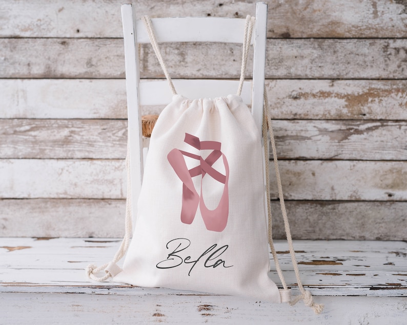 Personalised Ballet Drawstring Bag, Ballet Bag, Ballerina Gift, Dance Gift, Kids Dance Bag, Ballerina Bag image 2