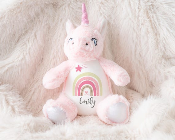 Unicornio personalizado para recién nacidos, regalo de bautizo