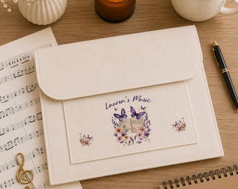 Personalised Sheet Music Folder | Music Book Holder | A4 Music Portfolio | Piano & Instrument Music Folder | Musician Gift | Choir Gift