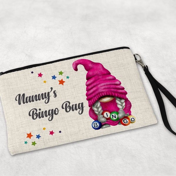 Gepersonaliseerde Bingo Tas, Bingo Dabber Pen Bag Pouch, Bingo Cadeau voor Nan Nanny Oma Tante Moeder Zus Vriend, Linnen Bingo Pouch