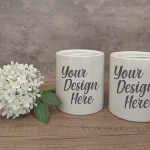 Two Money Boxes Mockup Coin Banks Mockup Sublimation Piggy Banks Mock Up Digital Download Jpg Styled Photography Mock-up SVG Mock up