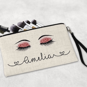 Personalised Make Up Cosmetic Bag Pouch, Gift for Her, Birthday, Mother&#39;s Day, Bridesmaid, Christmas