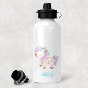 Personalised Unicorn Sports Aluminium Water Bottle, Unicorn Gift , Back to School, Kids , Children, School Drinks Bottle, Drinks Flask