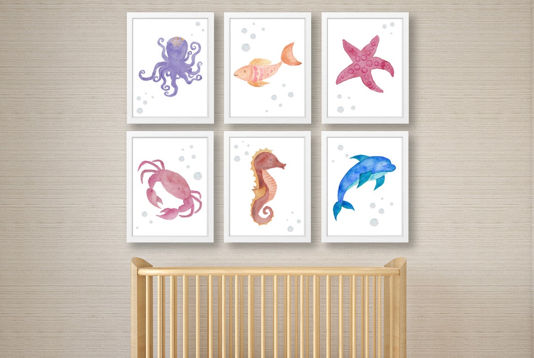 Set of Nautical Nursery Prints , Ocean Art , Nursery Wall Picture , New ...