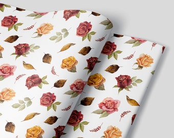 Vintage Rose Wrapping Paper - Vintage wrapping paper - Aesthetic wrapping -  Flower wrapping - pink wrapping