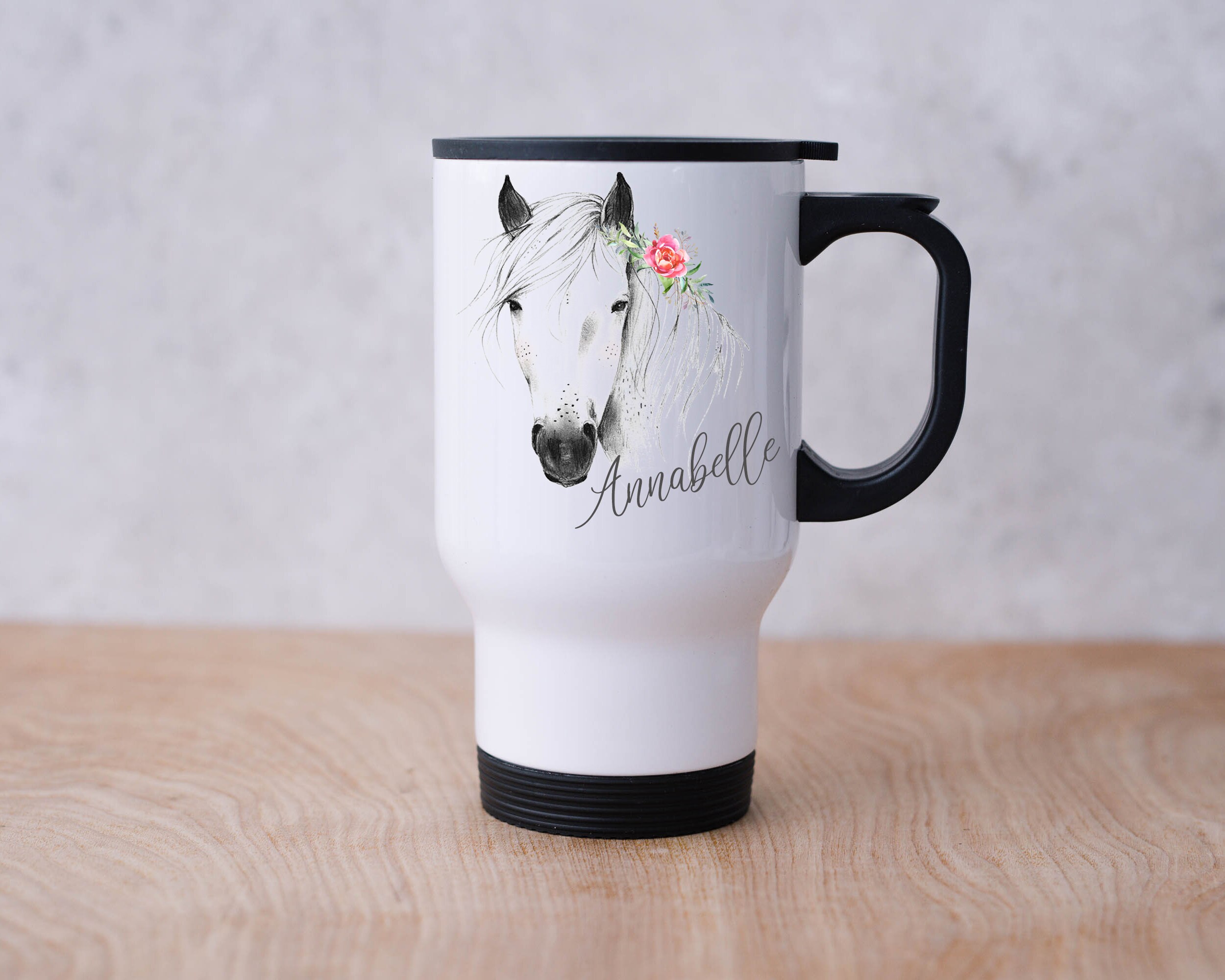 Personalised Horse Travel Mug Horsey Gift Coffee Mug Etsy UK
