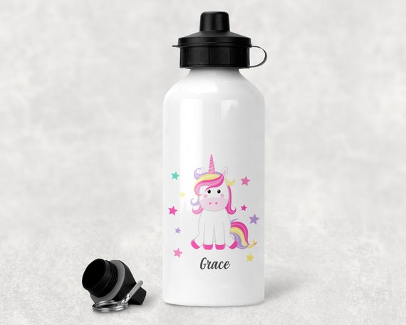 Personalised Unicorn Water Bottle, School Water Bottle, Gym Bottle
