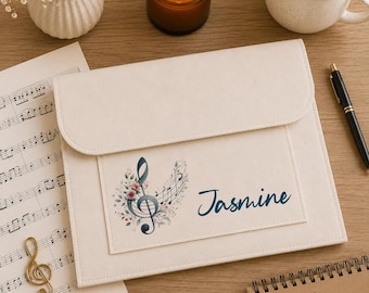 Personalised Sheet Music Folder | Music Book Holder | A4 Music Portfolio | Piano & Instrument Music Folder | Musician Gift | Choir Gift