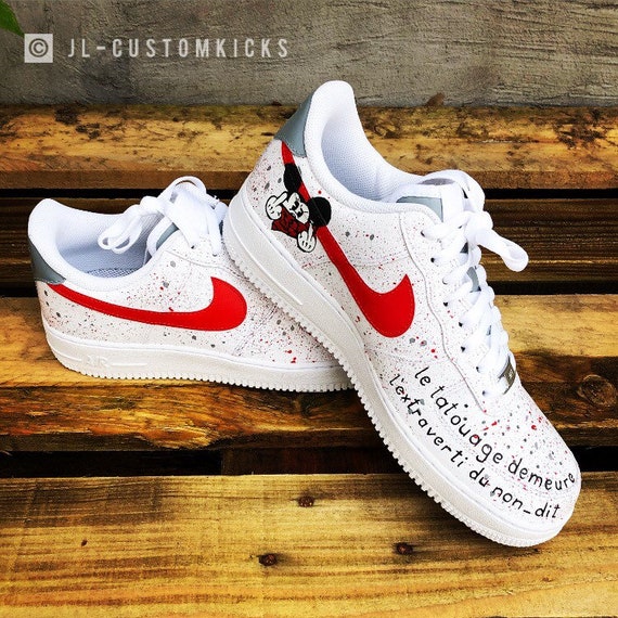 Full Custom Nike Air Force 1 Splatter Mickey V2 | Etsy
