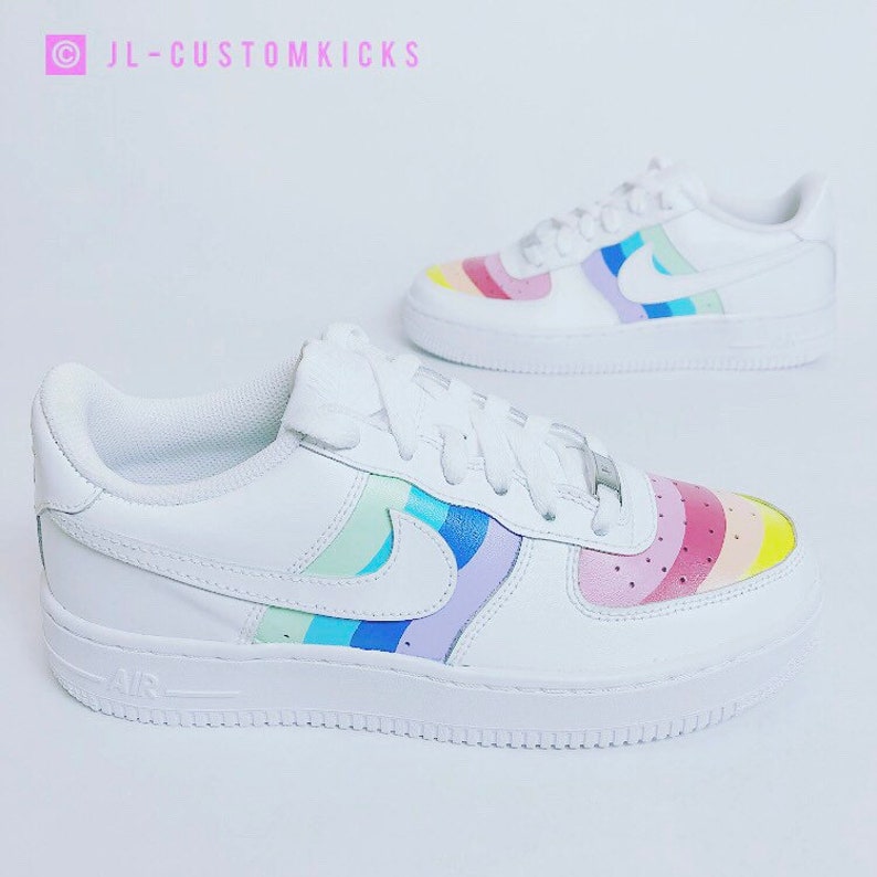 air force 1 with rainbow bottom