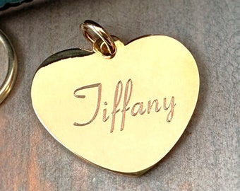 Gold Heart Pet ID Tag: Personalized Stainless Steel Dog Tag
