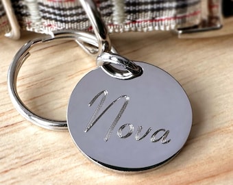 Custom Engraved Small Silver Pet ID Tag: Stainless Steel Dog Cat Tag