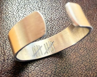 Adjustable Aluminum Anniversary Ring: Hidden Tally Mark Engraving