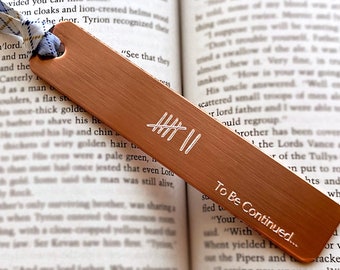 Copper Personalized BOOKMARK Book Lover Gift Custom Quote Book Mark With Tally Marks 7th anniversary copper anniversary gift for couple