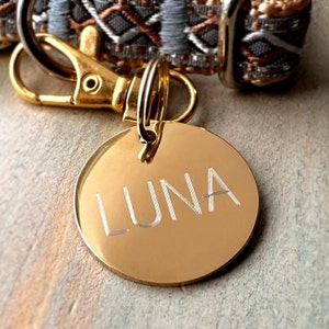 Personalized Gold Pet Tag: Custom Engraved Stainless Steel Dog ID