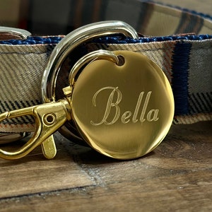 Personalized Gold Dog Tag Custom Engraved ID for Dogs Microchip - Stuyed