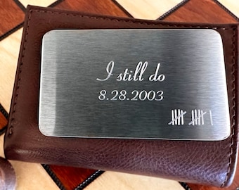 Personalized Steel Wallet Insert Card - 11th Anniversary Gift