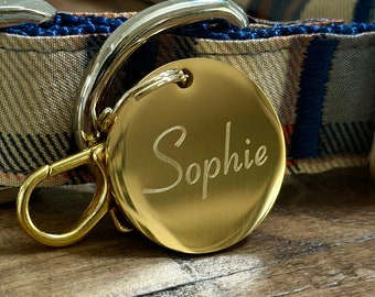 Personalized Gold Dog Tag Custom Engraved ID for Dogs Microchip - Cornet