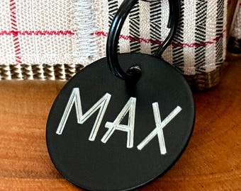 Matte Black Stainless Steel Pet ID Tag – Custom Engraved Dog Tag