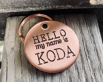 Large Copper Pet ID Tag: Deep Engraved, Personalized Dog Tag