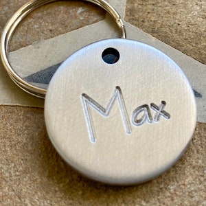 Deep Engraved Silver Round Pet ID Extremely Durable Personalized Pet Tag Size medium 25mm image 6