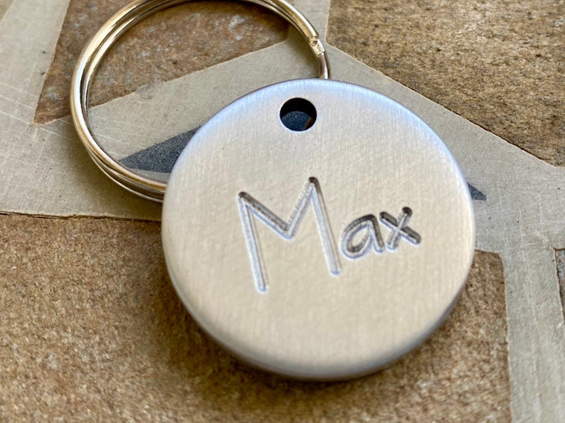 Deep Engraved Silver Round Pet ID Extremely Durable Personalized Pet Tag Size medium 25mm image 6