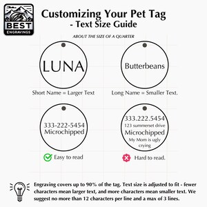 Deep Engraved Silver Round Pet ID Extremely Durable Personalized Pet Tag Size medium 25mm image 4
