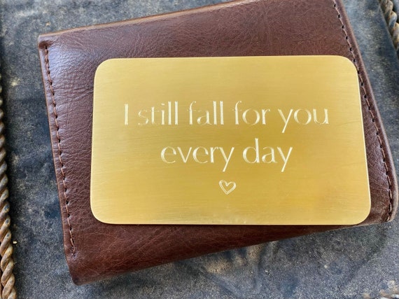 Personalized Metal Wallet Insert Card - Engraved Love Note Gift For Husband, Wife, Son, Daughter - View #8