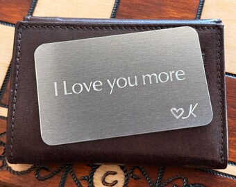 Personalized Aluminum Wallet Card - I Love You More - Romantic Gift