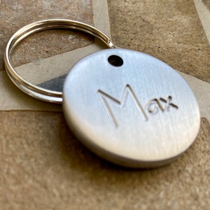 Deep Engraved Silver Round Pet ID Extremely Durable Personalized Pet Tag Size medium 25mm image 5